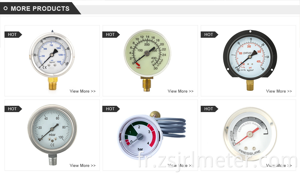 Thermomètre capillaire de bonne qualité de vente chaude mesuré dans les réservoirs de chaudière manomètre manomètre